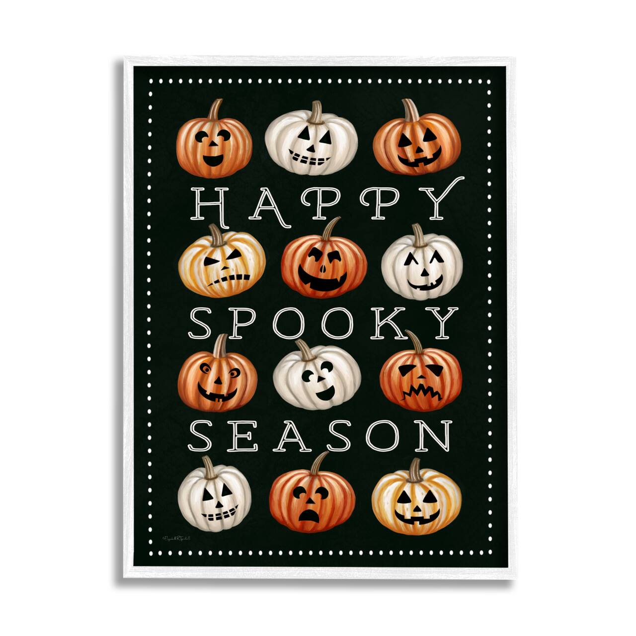 Stupell Industries Happy Spooky Season Pumpkins Framed Giclee Art